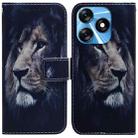 For Tecno Spark 10 / Spark 10C Coloured Drawing Flip Leather Phone Case(Lion) - 1