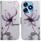 For Tecno Spark 10 / Spark 10C Coloured Drawing Flip Leather Phone Case(Magnolia) - 1