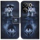 For Tecno Camon 20 Pro 4G / 20 Coloured Drawing Flip Leather Phone Case(Wolf and Dog) - 1