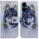 For Tecno Pova Neo 3 Coloured Drawing Flip Leather Phone Case(White Wolf) - 1