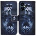 For Tecno Pova Neo 3 Coloured Drawing Flip Leather Phone Case(Wolf and Dog) - 1