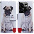 For Tecno Camon 20 Premier 5G Coloured Drawing Flip Leather Phone Case(Pug) - 1