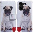 For Tecno Pova 5 Pro Coloured Drawing Flip Leather Phone Case(Pug) - 1