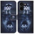 For Tecno Pova 5 Pro Coloured Drawing Flip Leather Phone Case(Wolf and Dog) - 1