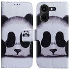 For Tecno Pova 5 Pro Coloured Drawing Flip Leather Phone Case(Panda) - 1