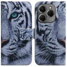 For Tecno Spark 20 Pro Coloured Drawing Flip Leather Phone Case(Tiger) - 1