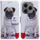 For Tecno Spark 20 Pro Coloured Drawing Flip Leather Phone Case(Pug) - 1