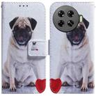 For Tecno Spark 20 Pro+ 4G Coloured Drawing Flip Leather Phone Case(Pug) - 1