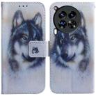 For Tecno Camon 30 Premier 5G Coloured Drawing Flip Leather Phone Case(White Wolf) - 1