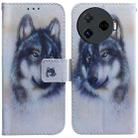 For Tecno Camon 30 Pro CL8 Coloured Drawing Flip Leather Phone Case(White Wolf) - 1