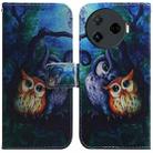 For Tecno Camon 30 Pro CL8 Coloured Drawing Flip Leather Phone Case(Oil Painting Owl) - 1