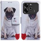 For Tecno Pova 6 Pro / Pova 6 Coloured Drawing Flip Leather Phone Case(Pug) - 1