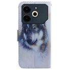 For Tecno Pova 6 Neo Coloured Drawing Flip Leather Phone Case(White Wolf) - 3