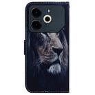 For Tecno Pova 6 Neo Coloured Drawing Flip Leather Phone Case(Lion) - 3