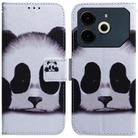 For Tecno Pova 6 Neo Coloured Drawing Flip Leather Phone Case(Panda) - 1