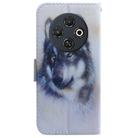 For Tecno Spark 30C Coloured Drawing Flip Leather Phone Case(White Wolf) - 3