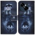 For Tecno Spark Go 1 / Pop 9 Pro Coloured Drawing Flip Leather Phone Case(Wolf and Dog) - 1