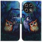 For Tecno Camon 30S / Camon 30S Pro Coloured Drawing Flip Leather Phone Case(Oil Painting Owl) - 1