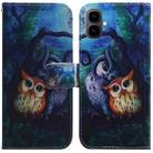 For Tecno Pop 10 / Spark Go 2 4G Coloured Drawing Flip Leather Phone Case(Oil Painting Owl) - 1