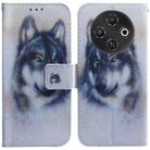 For Tecno Pop 9 5G / Spark 30C 5G Coloured Drawing Flip Leather Phone Case(White Wolf) - 1