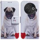 For Tecno Pop 9 5G / Spark 30C 5G Coloured Drawing Flip Leather Phone Case(Pug) - 1