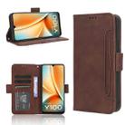 For vivo Y100 5G Skin Feel Calf Texture Card Slots Leather Phone Case(Brown) - 1
