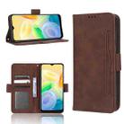 For vivo Y16 / iQOO Z7i Skin Feel Calf Texture Card Slots Leather Phone Case(Brown) - 1