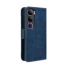 For vivo V40 Lite 4G / 5G IDN Skin Feel Calf Texture Card Slots Leather Phone Case(Blue) - 3