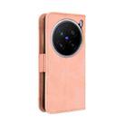 For vivo X200 Pro 5G Skin Feel Calf Texture Card Slots Leather Phone Case(Pink) - 3