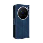 For vivo X200 Pro 5G Skin Feel Calf Texture Card Slots Leather Phone Case(Blue) - 3