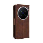 For vivo X200 Pro 5G Skin Feel Calf Texture Card Slots Leather Phone Case(Brown) - 3