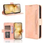 For vivo X200 Pro mini 5G Skin Feel Calf Texture Card Slots Leather Phone Case(Pink) - 1