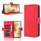 For vivo X200s 5G Skin Feel Calf Texture Card Slots Leather Phone Case(Red) - 1