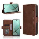 For Tecno Spark 20 Pro 5G Skin Feel Calf Texture Card Slots Leather Phone Case(Brown) - 1