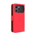 For Tecno Spark 40 4G Skin Feel Calf Texture Card Slots Leather Phone Case(Red) - 3