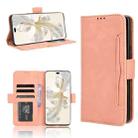 For Honor 100 Pro 5G Skin Feel Calf Texture Card Slots Leather Phone Case(Pink) - 1