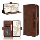 For Honor 100 Pro 5G Skin Feel Calf Texture Card Slots Leather Phone Case(Brown) - 1