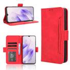 For Oukitel C37 Skin Feel Calf Texture Card Slots Leather Phone Case(Red) - 1