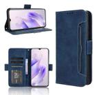 For Oukitel C37 Skin Feel Calf Texture Card Slots Leather Phone Case(Blue) - 1