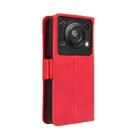 For Oukitel C60 / C60 Pro Skin Feel Calf Texture Card Slots Leather Phone Case(Red) - 3