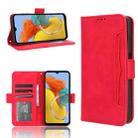 For Samsung Galaxy M34 5G Skin Feel Calf Texture Card Slots Leather Phone Case(Red) - 1