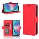 For Samsung Galaxy A25 5G Global Skin Feel Calf Texture Card Slots Leather Phone Case(Red) - 1