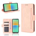 For Sony Xperia 10 V Skin Feel Calf Texture Card Slots Leather Phone Case(Pink) - 1