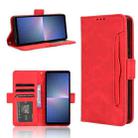 For Sony Xperia 5 V 2023 Skin Feel Calf Texture Card Slots Leather Phone Case(Red) - 1