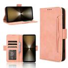For Sony Xperia 1 VI 2024 Skin Feel Calf Texture Card Slots Leather Phone Case(Pink) - 1