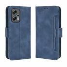 For Xiaomi Redmi Note 12T Pro 5G Skin Feel Calf Texture Card Slots Leather Phone Case(Blue) - 2