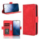 For Xiaomi 14 Skin Feel Calf Texture Card Slots Leather Phone Case(Red) - 1