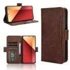 For Xiaomi Poco M6 Pro 4G Skin Feel Calf Texture Card Slots Leather Phone Case(Brown) - 1