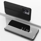 For Redmi Note 12 4G Global Plated Mirror Horizontal Flip Leather Phone Case with Holder(Black) - 1
