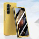 For Samsung Galaxy Z Fold6 Fuel Injection Integrated PC Skin Feel Phone Case(Lemon Yellow) - 1